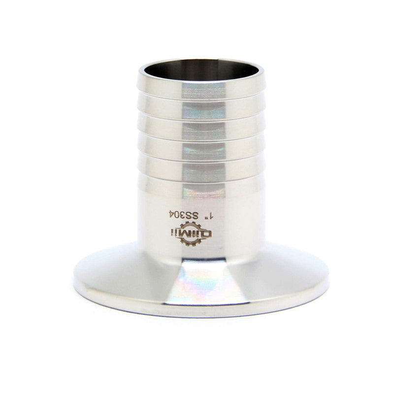 QiiMii SS304 1.5" Tri Clamp to 1" Hose Barbed Adapter Sanitary Hose Pipe Fitting (1 Inch Barb Hose) 1 Inch Barb Hose