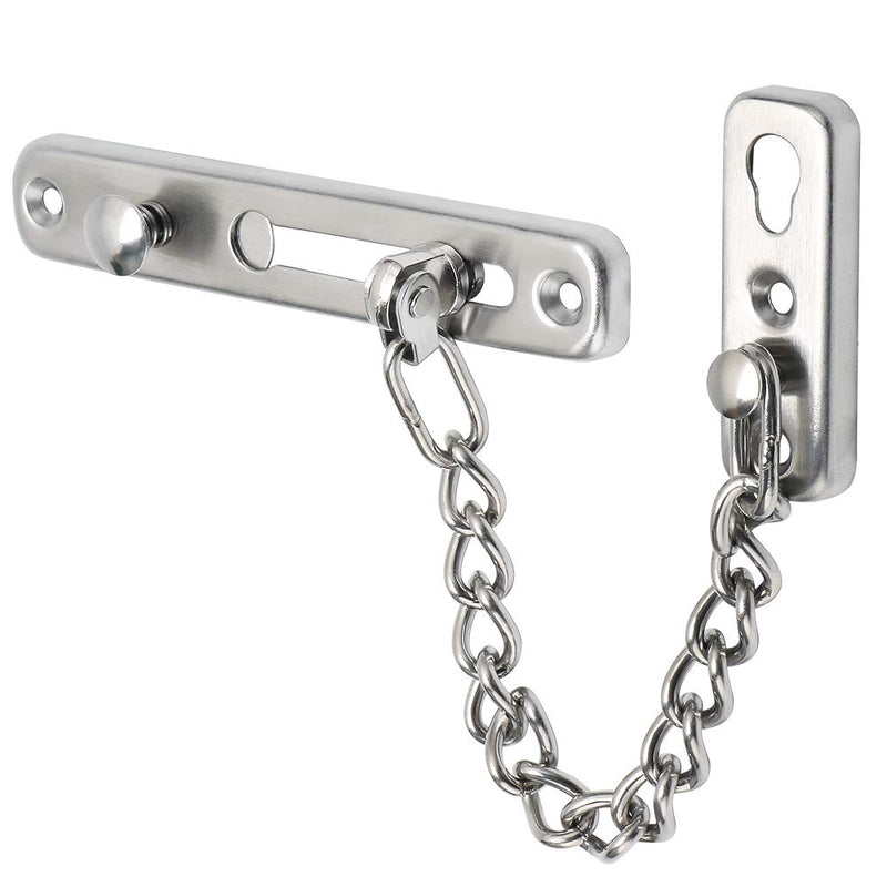 Alise Chain Door Guard Lock，Door Chain Locks with Safety Spring Anti-Theft Press Latch,Chain Locks for Inside Door and Extra Front Door Lock, Brushed Nickel(1 Pack) 1 Pack