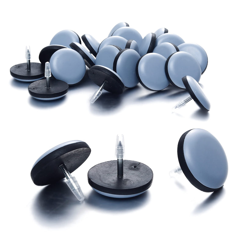 1" Nail on Furniture Sliders (24 Pack) - Furnigear Heavy Duty PTFE (Teflon) Chair Sliders Glides Wooden Furniture Movers Move Your Furniture Easily & Safety - Best Chair Leg Floor Protectors Grayish Blue 1 inch-24 pack