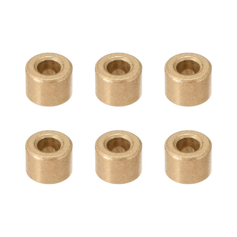 uxcell Bearing Sleeve 4mm Bore x 8mm OD x 6mm Length Self-Lubricating Sintered Bronze Bushings 6pcs 4x8x6mm