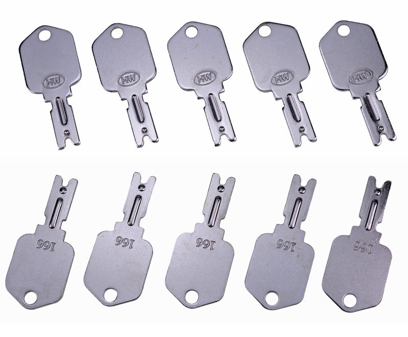 JEENDA 10X 166 Forklift Keys Ignition Keys for Clark Yale Hyster Komatsu Gradall Gehl Crown & More 1