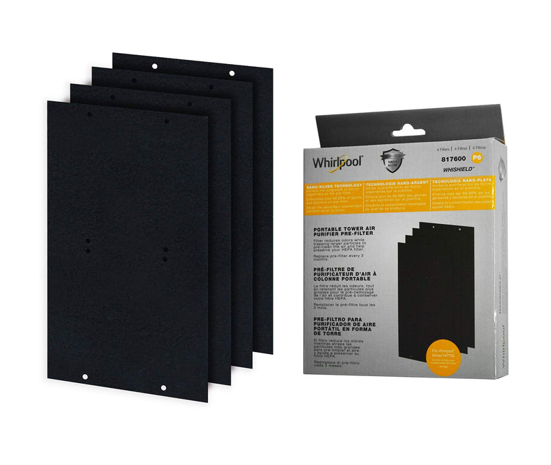 Whirlpool 817600 Genuine Charcoal Pre-Filter Fit WPT60 Medium 4 Pack
