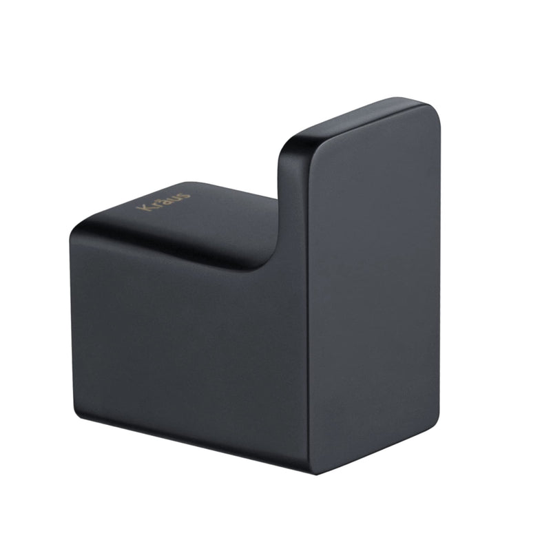 Kraus Stelios Bathroom Robe and Towel Hook, Matte Black Finish, KEA-19901MB