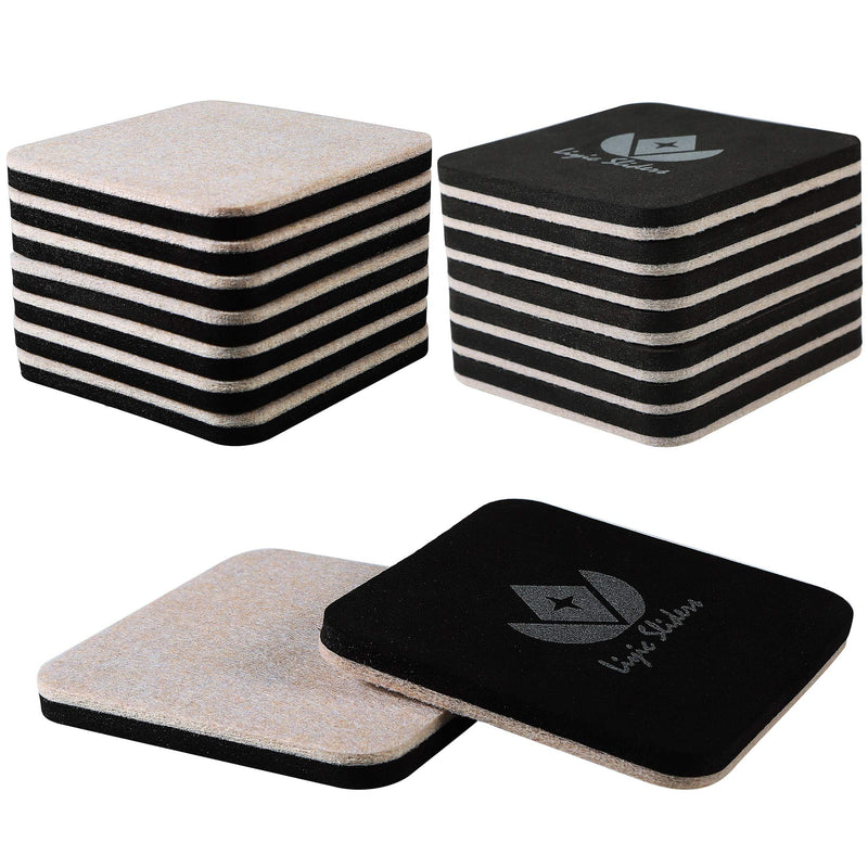 4in.Square 16 Pack Felt Sliders for Hard Surfaces-Felt Furniture Sliders - Heavy Duty Sliders - Reusable Hardwood Floor Sliders -Furniture Moving Sliders-Sofa Sliders Gliders Glides Movers