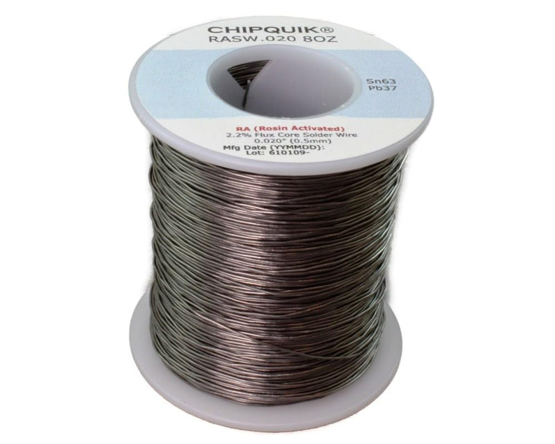 Chip Quik RASW.020 8OZ Solder Wire 63/37 Tin/Lead Rosin Activated .020 1/2lb