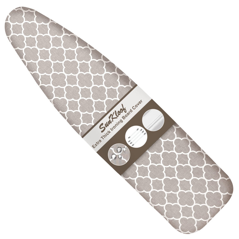Extra Thick Ironing Board Cover and Pad, Resist Scorching and Staining, 15x54 Reflective Silicone Ironing Board Cover, Elastic Edges, 4 Fasteners, Protective Scorch Mesh Cloth 15"X54" Cotton