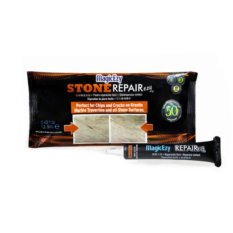 MagicEzy Stone RepairEzy (Chocolate Brown): Stone Fix - Repair Chipped and Cracked Granite Tiles and Countertops Fast - Marble, Granite and Travertine Repair Kit - Super Strong Chocolate Brown