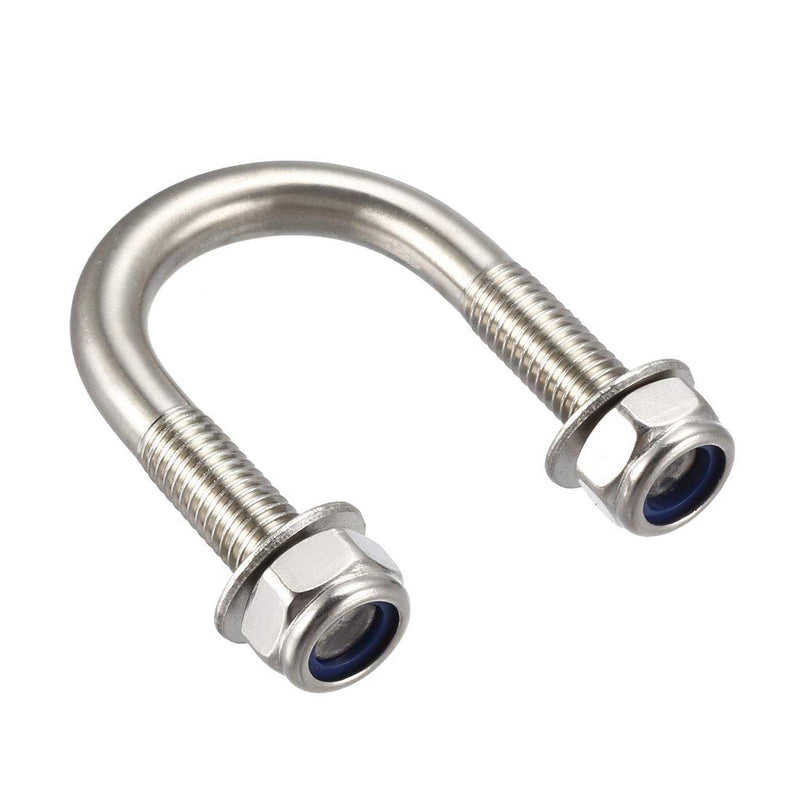 uxcell U-Bolts 4Pcs 1.06"(27mm) Inner Width 52mm Length M8 304 Stainless Steel Round U Bolt with Nuts Washers for Boat Trailer Axle M8x27x52mm