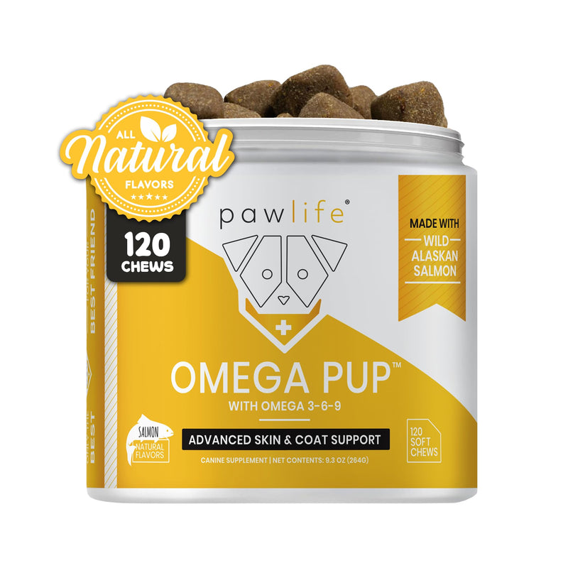 Dog Fish Oil Supplements - 120 Omega 3 Fish Oil Dog Vitamins, Veterinarian Formulated Itching Relief for Dogs, Natural Omega 3 Fish Oil for Dogs, Dog Skin and Coat Supplement (Salmon Flavor) Salmon - PawsPlanet Australia