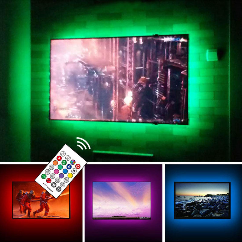 USB TV Backlight Kit for 70 75 80 82 inches Smart TV Monitor HDTV Work Space Decor - Cover 4/4 Sides Behind TV Background Lights Ambient Mood Lighting For 70-82 inch TV