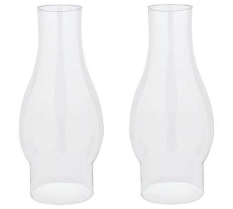 Ciata Oil Lamp, Glass, Victorian Hurricane Chimney Lamp Globe Replacement, 8-1/2 Inch Handblown Clear Glass Chimney Lamp Shade with 3 Inch Fitter and 4 Inch Bulge - 2 Pack 3 Inch - 8-1/2 Inch Clear - 2 Pack