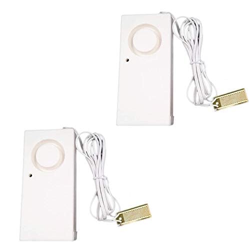 Ximimark 2Pcs Water Leak Alarm Flood Level Bath Tub Sink Overflow Detector Sensor Home Garage Kitchen Security Alert 120db