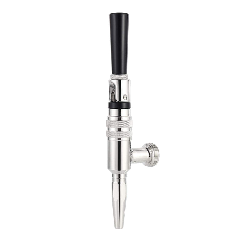 Stout Beer Coffee Faucet, 304 Grade Stainless Steel Beer Tap Nitrogen Keg Draft Faucet, Homebrew Cold Brew Kegerator Beer Tower Tap with Standard Black Plastic Tap Handle