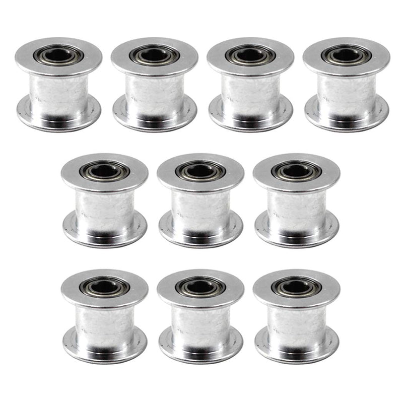 Idler Pulley Timing Belt Pulley 20 Teeth 5mm Bore for 3D Printer CNC 6mm Width Belt Pack of 10 20 teeth bore 5mm width 6mm(no teeth)