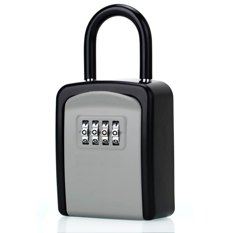 Key Lock Box, Combination Lock box with Code for House Key Storage, Combo Door Locker (Black-1pack)