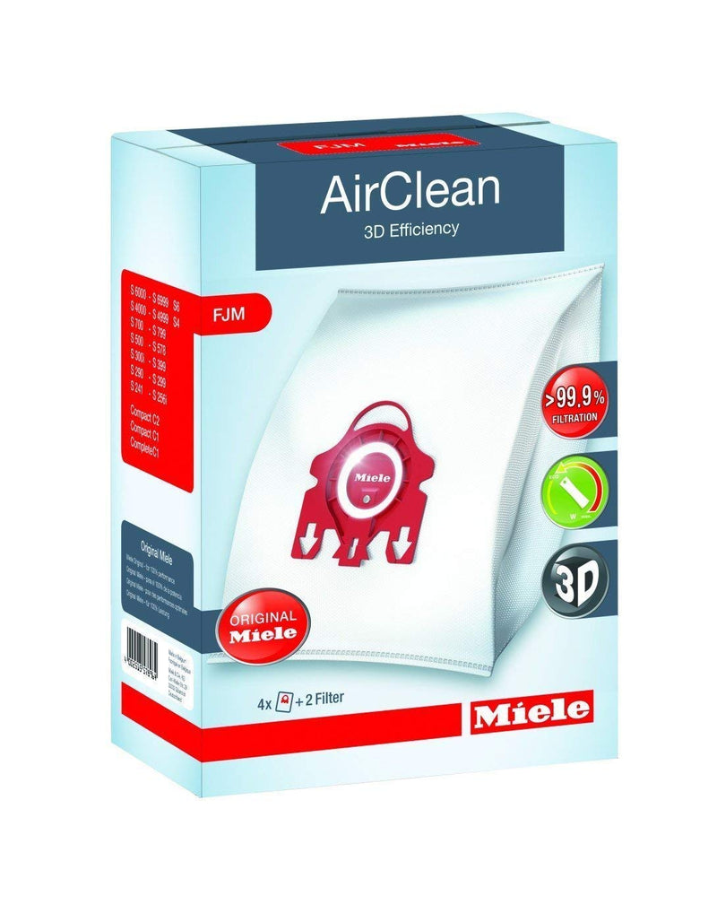 Miele Genuine Vacuum Cleaner AirClean Dust Bags Type FJM Pack of 8 2-Pack
