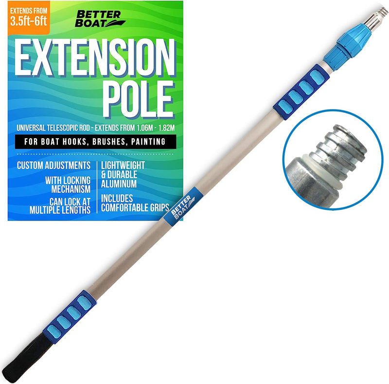 Extension Pole, Telescoping Rod, 3.5 to 6 ft Extendable Deck Brush Handle 3.5 FT to 6 FT