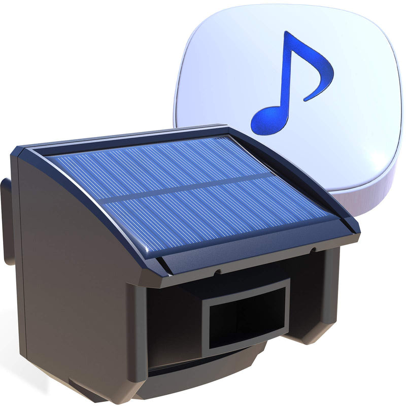 Htzsafe Solar Driveway Alarm System-1/4 Mile Long Transmission Range-Solar Powered No Need Replace Batteries- Outdoor Weatherproof Motion Sensor&Detector DIY Security Alert System