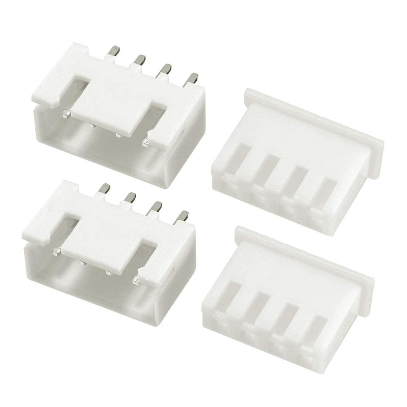 uxcell 100 Pairs 2.54mm Pitch 4P XH2.54-4P Connector Female Pin Header + Housing