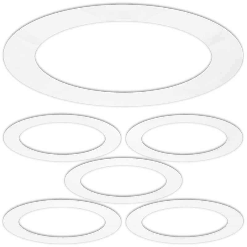 Gloss White Goof Trim Ring for Recessed Can Lighting Down Light, Outer Diameter 10 Inches, Inner Diameter 6.2 Inches (5 Pack) 5 Pack