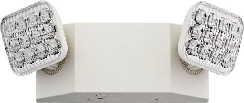 Lithonia Lighting EU2C M6 LED Emergency Light for Office, Business, Restaurants, and Commercial Use, 2 Lamps, 90-Minute Battery Backup Power, Square, Ivory White Generation 3 Square Lamp