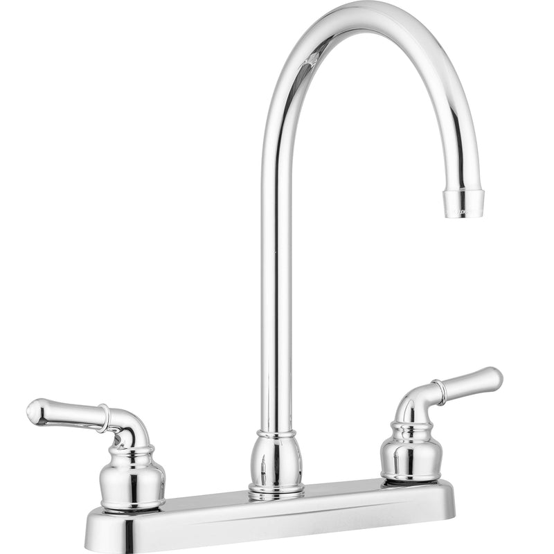 Pacific Bay Lynden Modern High Arc Kitchen Sink Faucet - Metallic Plating Over ABS Plastic - (Polished Chrome) Polished Chrome