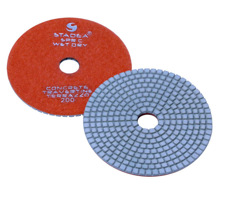 PPD114N 6" Dry Diamond Polishing Pads for Concrete Travertine Marble Terrazzo Floor Edges Countertop Polishing - Grit 200, Series Super C Pos3 Grit 200 Pack of 01