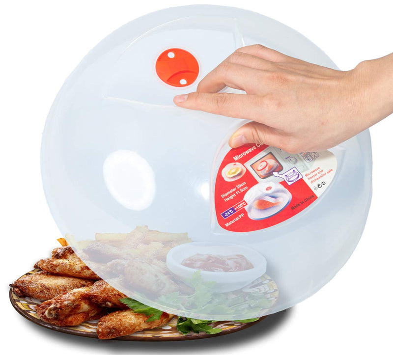 Large Microwave Cover for Food Easy Grip Microwave Splatter Cover Guard Lid with Steam Vent and BPA Free & 11.5 Inch, Dishwasher Safe red - NewNest Australia
