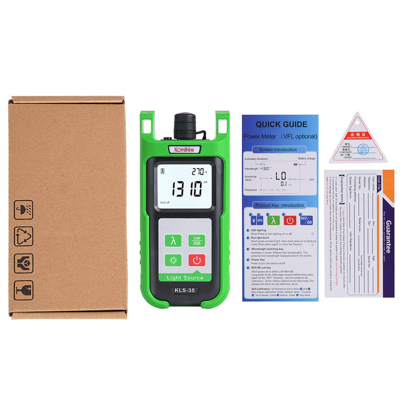 1310/1550m FTTH Tester KLS-35-SM Pocket Sized Optical Single Mode Light Source OLS Optical Universal Connector:FC+SC+ 2.5mm Output Stability:±0.05dB KLS-35-S