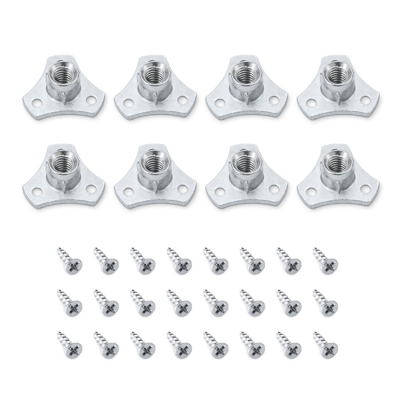 POWERTEC 5/16-18 T Nuts, 8 Pcs | Screw-On Tee Nuts for Bolts and Stem Caster Wheels – Threaded Inserts for Wood Working, Rock Climbing Holds and Furniture | 1/2" Length (QTN1108) Oval Nuts, 20 Pack
