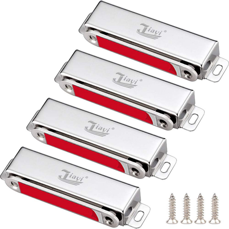Cabinet Door Magnets Jiayi 4 Pack Magnetic Cabinet Catch 90 Lbs Door Magnetic Catches Stainless Steel Cabinet Magnetic Catch Heavy Duty RV Magnetic Cabinet Latch for Kitchen Cupboard Magnetic Closure 90lb- 4Pack