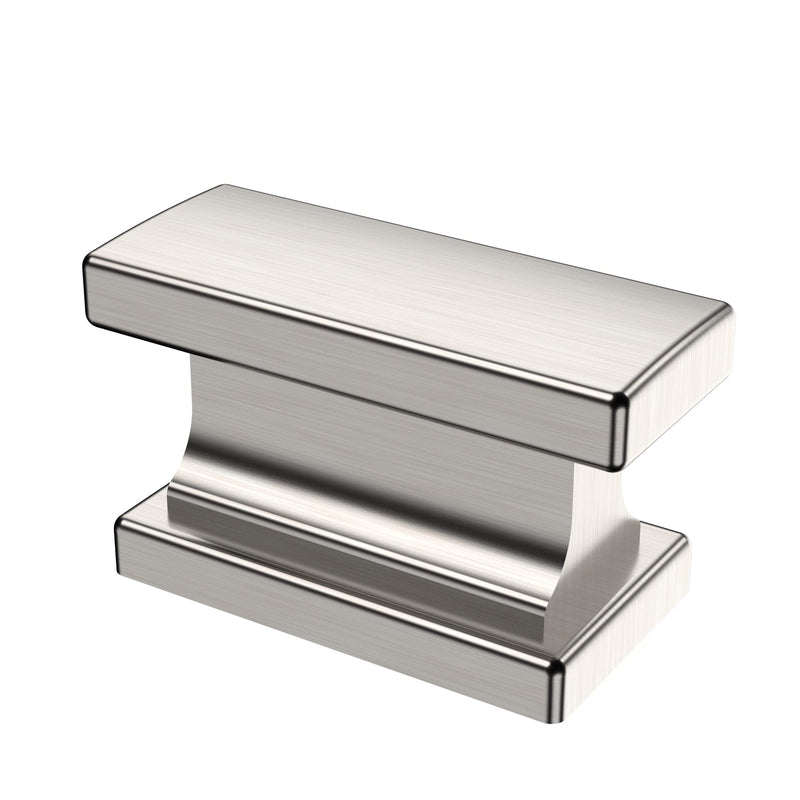 Alzassbg 10 Pack Brushed Satin Nickel Cabinet Knobs, 1.46 Inch(37mm) Cabinet Hardware Rectangle Knobs for Cupboard and Drawers AL6061SN Single Hole Knobs