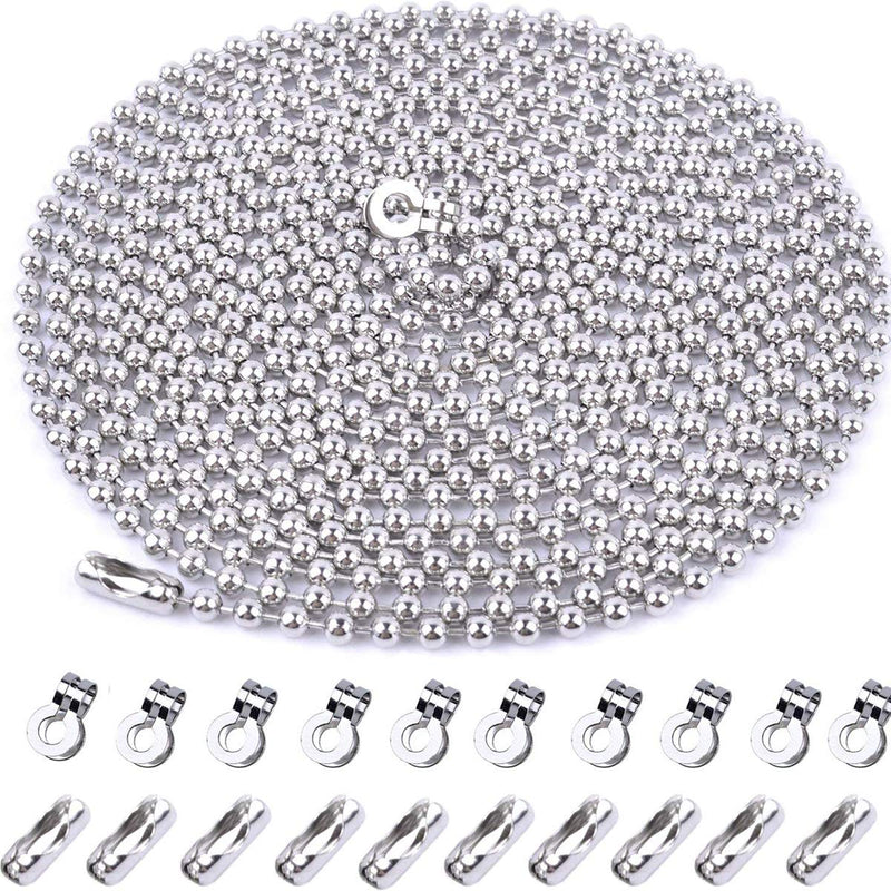 4.5mm Diameter Beaded roller chain pull chain extension with connector 16 Feet with 20 Matching Connectors