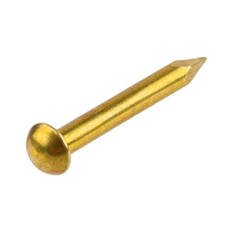 Solid Brass Escutcheon Pins - 1/2" Long - Pack of 100 - Small Round Head Nails - Decorative Nails for Wood - EP1-B