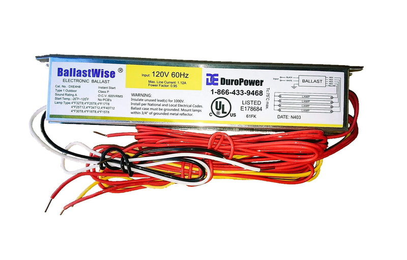 Electronic Ballast DXE4H8S for 4 F32T8 F25T8 F17T8 T8 F24T12 T12 Tubes 120V