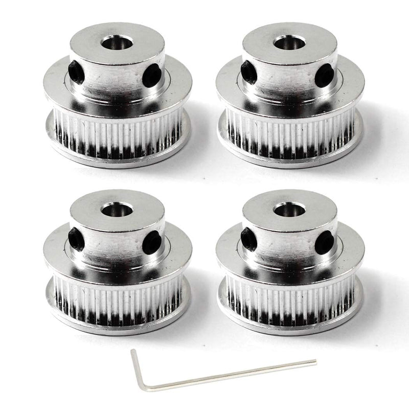 Timing Belt Pulley 40 Teeth 10mm Bore for 3D Printer CNC 6mm Width Belt Pack of 4 (Wrench Included) 40 teeth bore 10mm width 6mm
