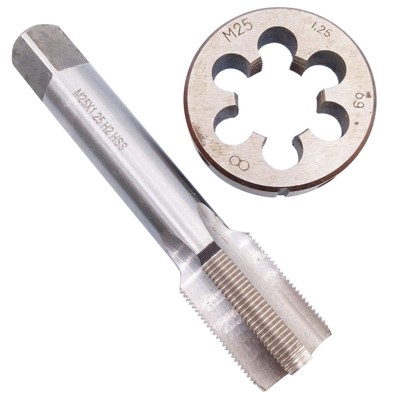 HSS M25 x 1.25mm Tap and M25 x 1.25mm Die Metric Thread Right Hand