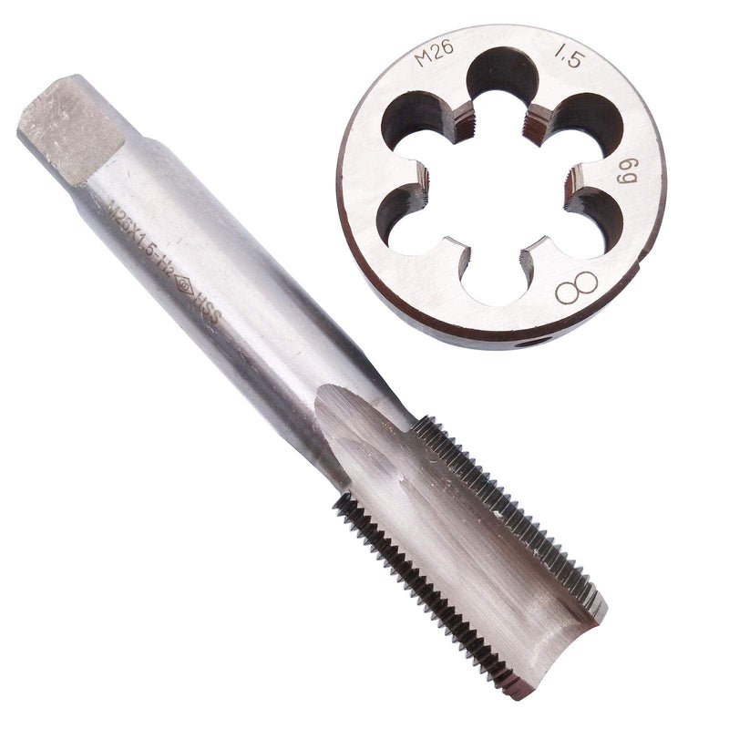 HSS M26 x 1.5mm Tap and M26 x 1.5mm Die Metric Thread Right Hand