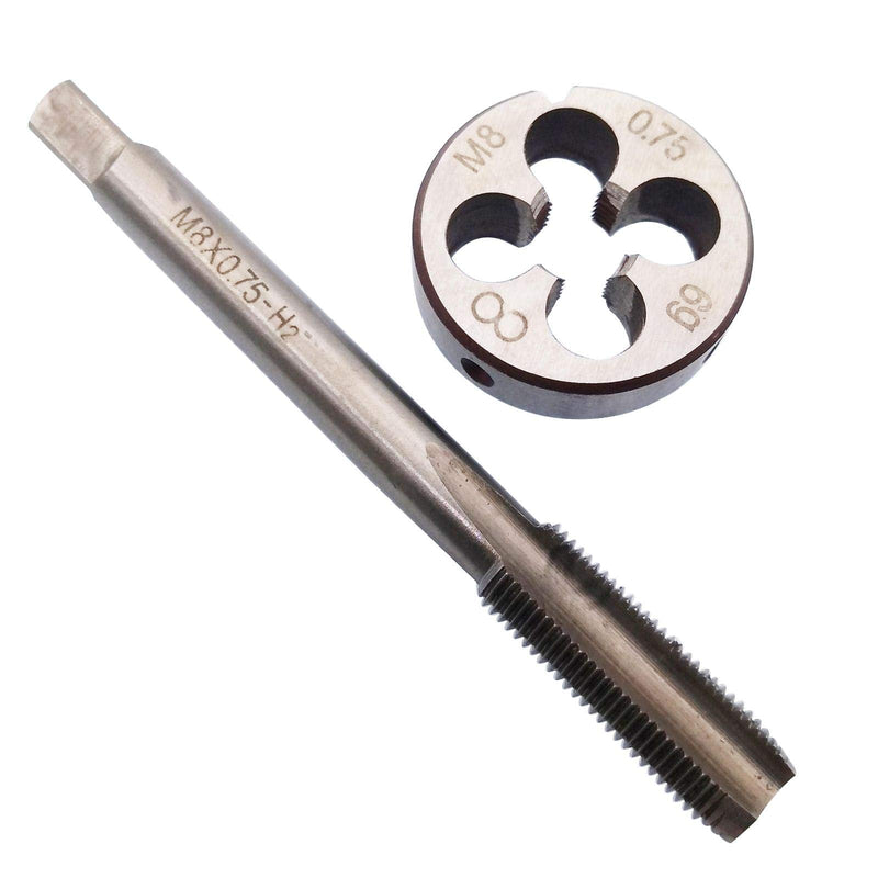 HSS M8 x 0.75mm Tap and M8 x 0.75mm Die Metric Thread Right Hand