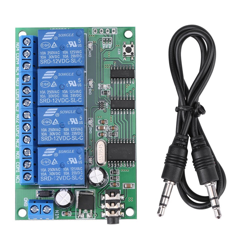 Hilitand AD22B04 12V Decoder 4 Channel DTMF Tone Relay Phone Remote Control PLC