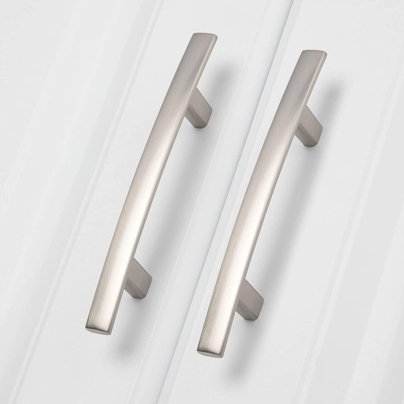 homdiy 3 inch Cabinet Handles 20 Pack Brushed Nickel Cabinet Pulls Arch Drawer Hardware Modern Dresser Pulls for Kitchen Bathroom Cupboard, Zinc Alloy 3in hole centers Brushed Satin Nickel