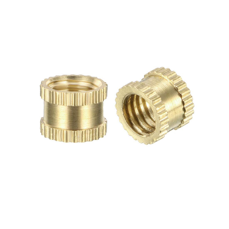 uxcell Knurled Insert Nuts - 50Pcs M6 x 6mm Length x 8mm OD Female Thread Brass Threaded Insert Embedment Nut for 3D Printer M6x6x8mm 50