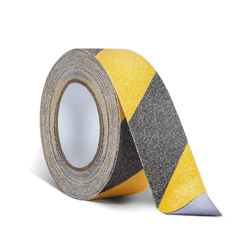 2 Inch X 32.8ft Non Slip Safety Grip Tape for Stairs Steps Non Skid Tread High Traction Friction/Strong Grip Abrasive Adhesive Hazard Caution Tape- Black/Yellow 2" Width X 32.8ft