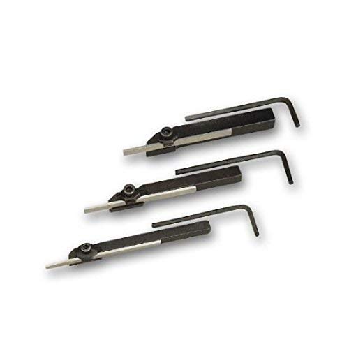 Set of 3 Mini Lathe Cut off Parting Tool Holders 6 mm 8 mm 10 mm Shanks with HSS Blades