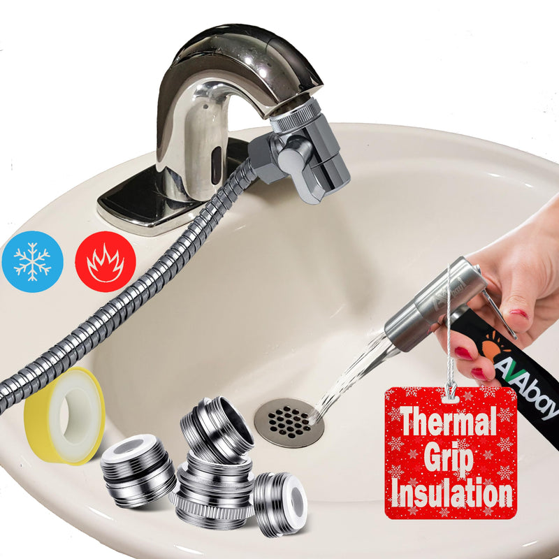 AVAbay® Sink Faucet Handheld Bidet Sprayer for Toilet I Bidet Attachment for Warm & Cold Water I Long 80" Hose Perfect for Feminine Hygiene, Cloth Diaper, Bathroom Toilet Cleaning Faucet Bidet Sprayer
