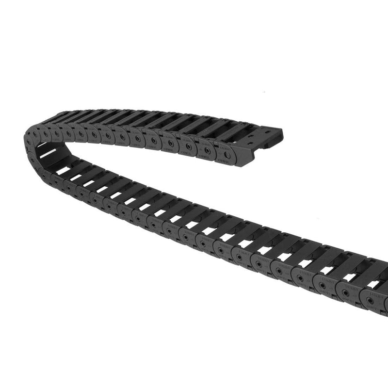 uxcell Drag Chain Cable Carrier Open Type with End Connectors 15X30mm 1 Meter Plastic for Electrical CNC Router Machines Black 15mmX30mm