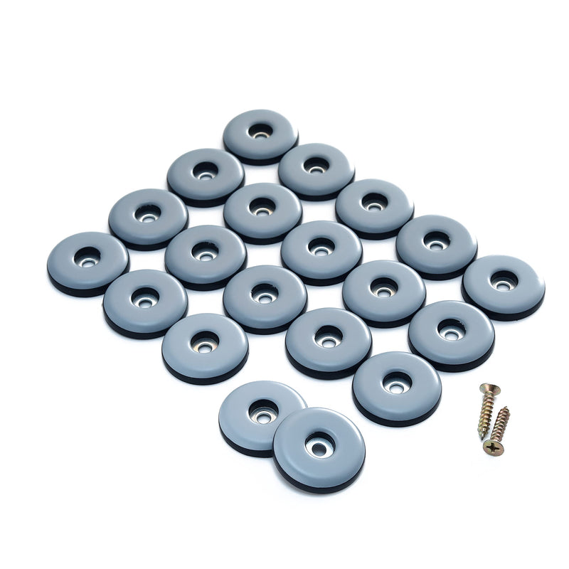 1-1/4" Screw on Furniture Glides Sliders for Wooden Furniture-Furnigear Heavy Duty PTFE (Teflon) Chair Leg Slides Move Your Furniture Easy & Safely - Best Floor Protector (20 Pack) 1-1/4" dia - 20pack