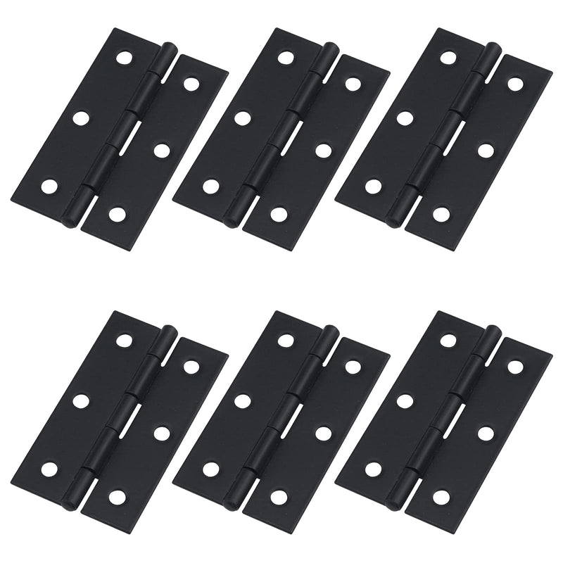 Antrader Cabinet Gate Closet Door Hinge 2-2/5'' Long Home Furniture Hardware Folding Butt Hinge Black Pack of 6 2.36" x 1.47", 6pcs