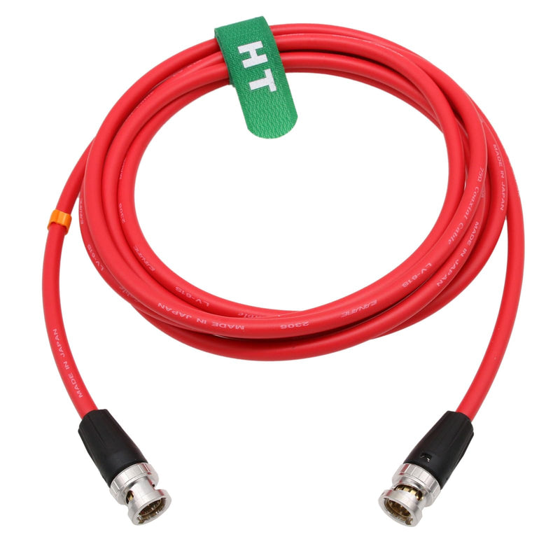 4K 60p 12G BNC SDI Video Coaxial Cable for Atomos Ninja Shogun Monitor Camera Canare LV-61S 75 Ohm, High Flexible Video Cable 1m Red 1 m