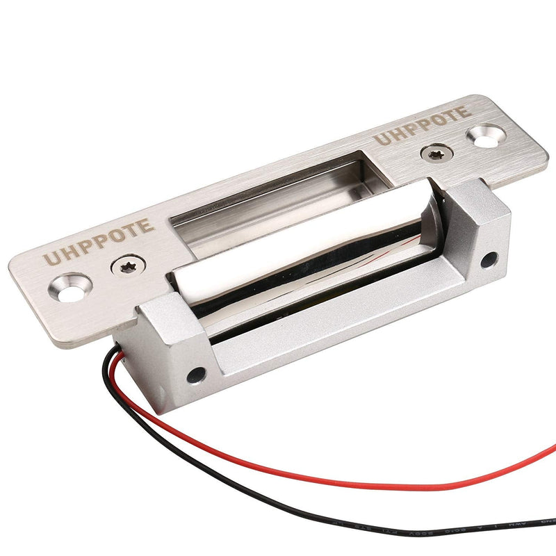 UHPPOTE ANSI Standard Heavy Duty Stainless Steel Finish Electric Strike Door Lock for Access Control Cylindrical Locksets - Input Voltage 24VDC